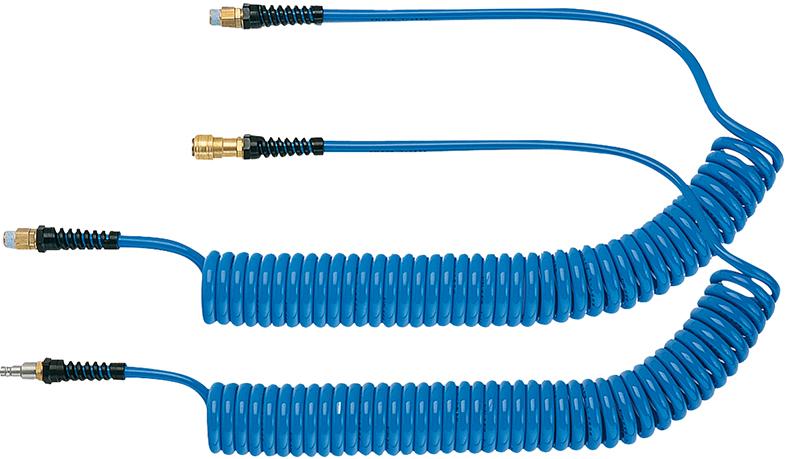 PU-Spiralschlauch 5X1,5 3m mit Kupplung und Stecker DN 7,2 - direkt von HUG Technik ✓