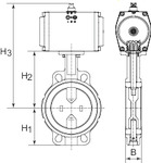 Zwischenflansch-Absperrklappe, pneumatisch, doppeltwirkend DN 100 - bei HUG Technik ✭