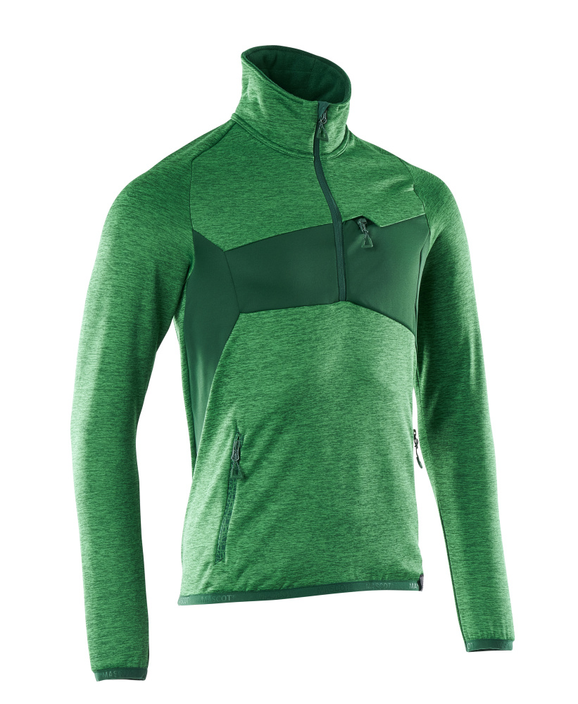 MASCOT® ACCELERATE Fleecepullover mit kurzem Reißverschluss  Gr. 2XL, grasgrün/grün - gibt’s bei HUG Technik ✓