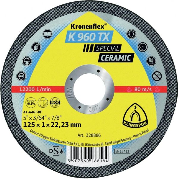 KLINGSPOR Trennscheibe K 960 TX 115 x 1 mm gerade - direkt bei HUG Technik ✓