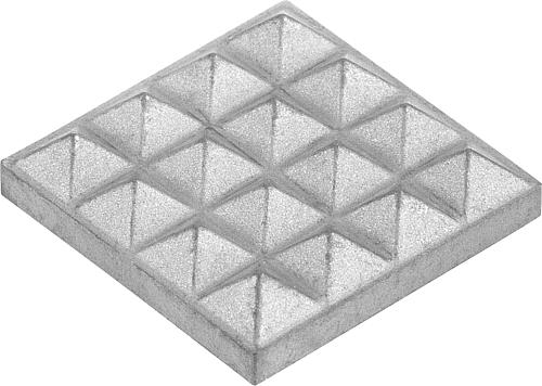 Auflageplatte, viereckig, A = 9,5 mm (-0,13), B = 9,5 mm (-0,13), Hartmetall, geriffelt - K1915.101