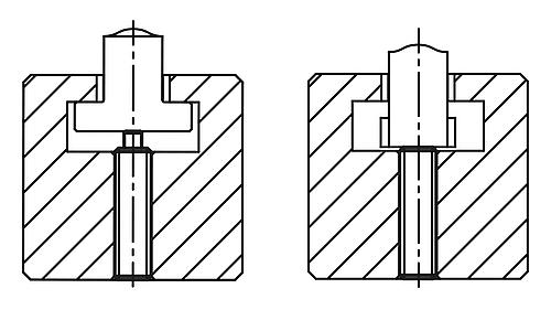 Federndes Druckstück Standard Federkraft M05 L=18 Stahl, flach, Komp: Bolzen aus Stahl - K1370.05 - erhältlich bei ♡ HUG Technik ✓