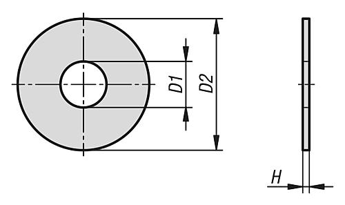 Scheibe DIN9021 Edelstahl A4, für=M03 - K1150.603 - erhältlich bei ✭ HUG Technik ✓