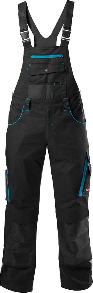 FORTIS Herren-Latzhose 24, schwarz-türkis - kommt direkt von HUG Technik 😊