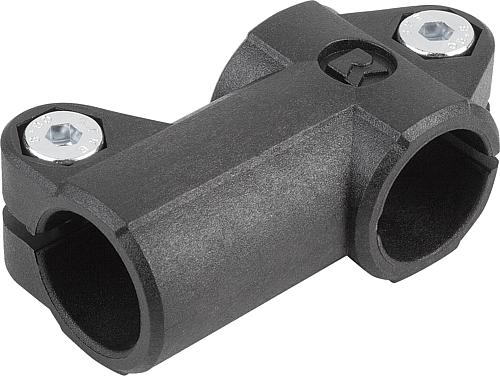 Rohrverbinder T-Stück Thermoplast, Komp:Stahl, A=18, B=18 - K0475.1818 - bei HUG Technik ✭