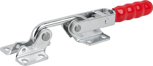 Hakenspanner, Horizontal mit Gegenhalter, F2=7000, Stahl verzinkt, Komp: Kunststoff Komp: rot ölbeständig - K1432.07000 - gibt’s bei ☆ HUG Technik ✓