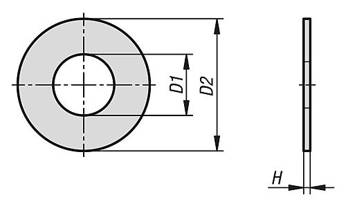 Passscheibe DIN988 Stahl D1=10 - K1151.1016010 - direkt von HUG Technik ✓