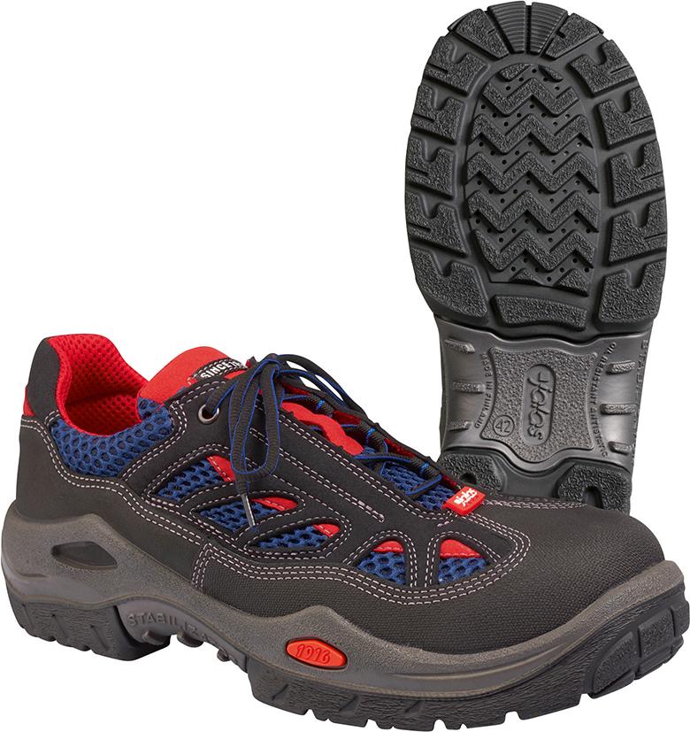 JALAS® Sicherheitshalbschuh 3700R Respiro, S2, SRB, schwarz-rot-blau - bei HUG Technik ☆