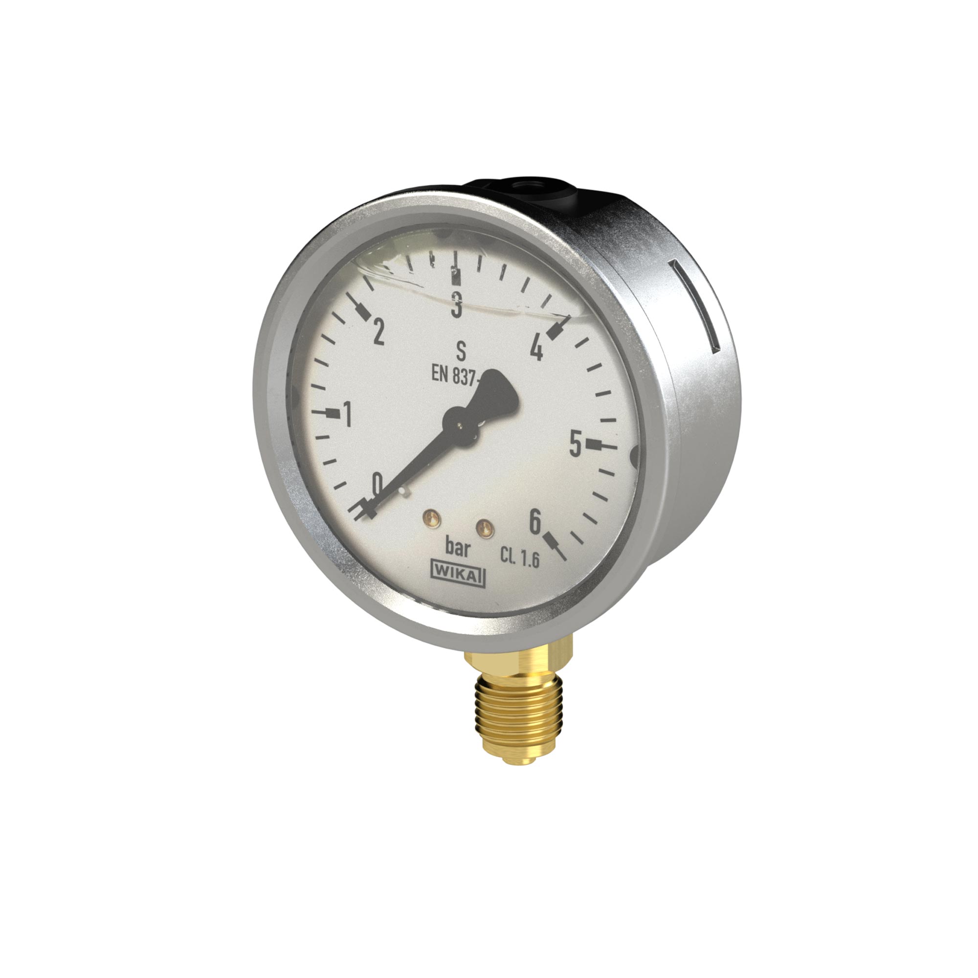 Glyzerinmanometer, CrNi-Stahl, G 1/2 unten, 0 - 400,0 bar, Ø 100 - bei HUG Technik ♡