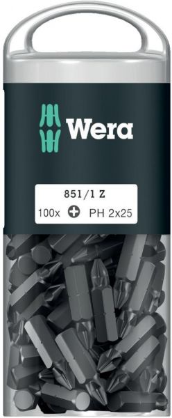 Wera® Bit für Kreuzschlitz Philips® 851/1 Z DIY, PH 1 x 25mm, 100-er Pack - gibt’s bei HUG Technik ✓