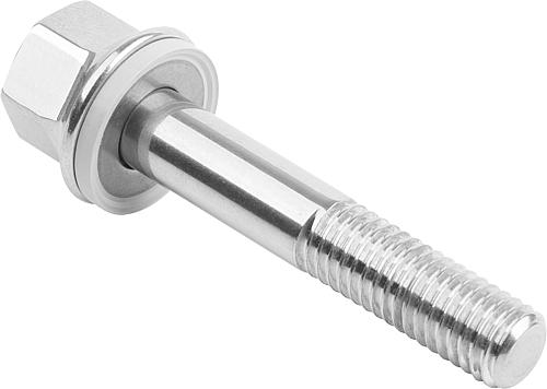 Schraube mit Dicht- und Unterlagscheibe M04x25, Form: B mit Schaft, Edelstahl 1.4404 poliert, Hygienic Usit®, Komp: 70 - K1595.042X25 - bei HUG Technik ✭