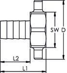 2/3 Schlauchverschraubung, G 1 x 16 mm, Überwurfmutter, leichte CH Ausführung, Messing blank - gibt’s bei HUG Technik ✓