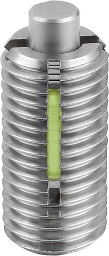 Federndes Druckstück Standard Federkraft M05 L=18 Edelstahl, flach, Long-Lok, Komp: Bolzen Aus Edelstahl - K1380.05 - bei HUG Technik ✭