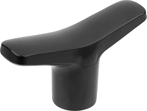 T-Griff D=M06, A=65,1, B=14,6, H=37, Form:K Duroplast hochglanzpoliert, schwarz, Komp:Stahl blau-passiviert - K1871.16506