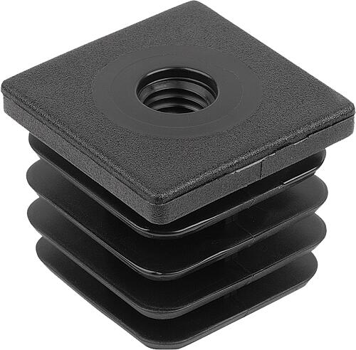 Gewindestopfen, Form:A, M08, A=20 Polyamid schwarz, für quadratische Rohre - K2031.2020081520