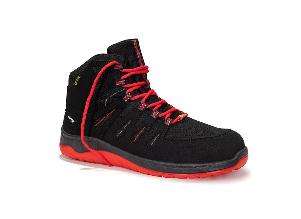 ELTEN Sicherheitsstiefel MADDOX GTX W black-red Mid ESD S3 CI, 769241, Gr.  41 ✓