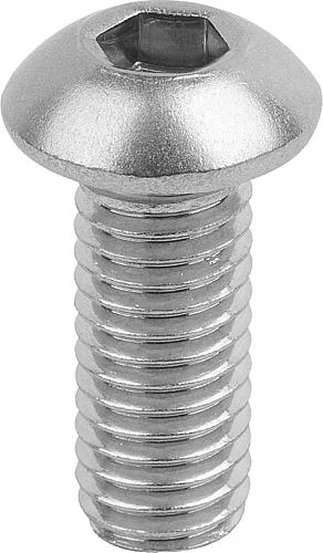 Schraube Halbrundkopf DIN EN ISO7380-1 M03X10, Form A mit Innensechskant, Edelstahl A2, 70 blank - K1796.1103X10 - direkt von HUG Technik ✓