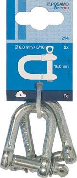 PÖSAMO Schäkel gerade 5,0 mm-3/16 Zoll galvanisch verzinkt, 2 St. - direkt von HUG Technik ✓