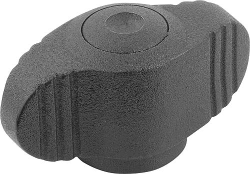 Flügelgriff Miniwing M04 Thermoplast, schwarz RAL7021, Komp: Edelstahl - K0274.0004 - erhältlich bei ♡ HUG Technik ✓