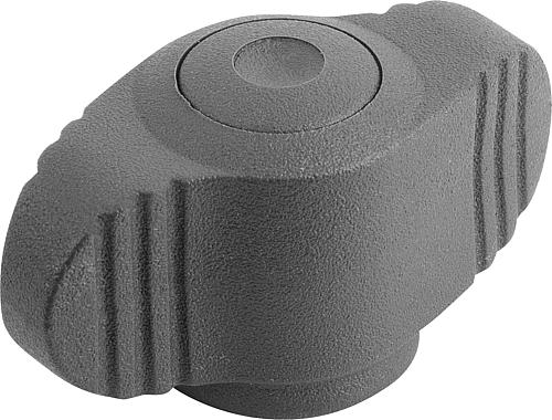 Flügelgriff Miniwing M06 Kunststoff, grau RAL7015, antibakteriell, Komp: Edelstahl - K0274.120006144 - gibt’s bei HUG Technik ✓