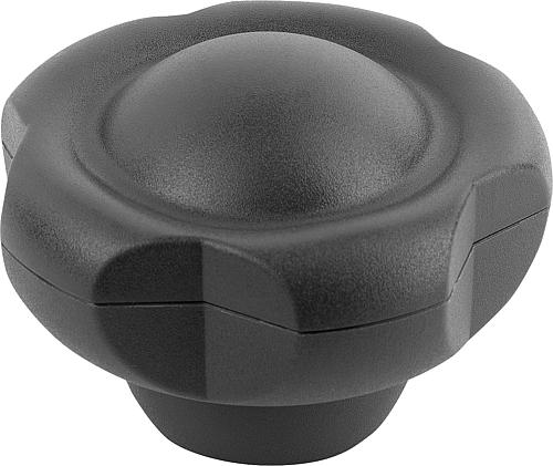 Fünfsterngriff antibakteriell M10 Thermoplast, grau RAL7015, D=63 - K0255.1263101144 - bei HUG Technik ✓