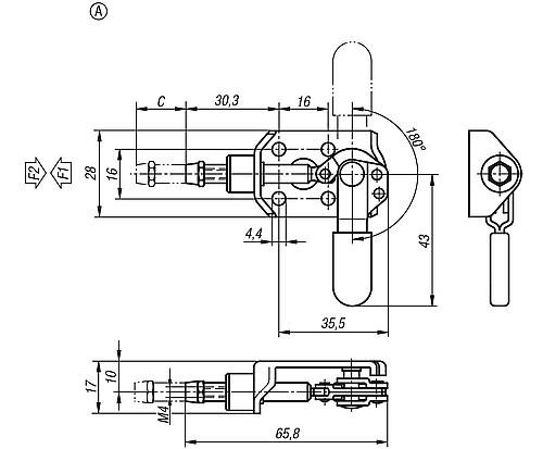 Schubstangenspanner Mini, Form:A - K0745.10050 - gibt’s bei HUG Technik ✓