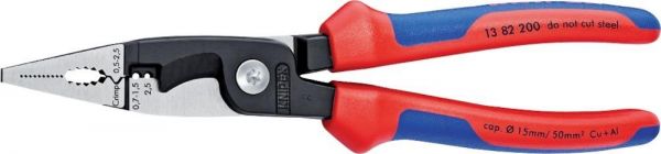 KNIPEX® Elektroinstallationszangepoliert mit 2-Komponenten-Griffen 200 mm - bei HUG Technik ✭