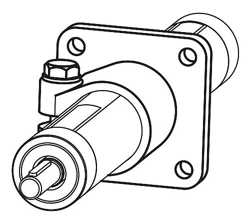 Rohrverbinder mit Fuß für Lineareinheit, Typ=30, Edelstahl 1.4308 elektrolytisch poliert - K0499.130 - bei HUG Technik ☆