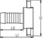 2/3 Schlauchverschraubung, G 1 1/4 x 19 mm, Überwurfmutter, flachdichtend, schwere Ausführung, Messing blank - bei HUG Technik ✭