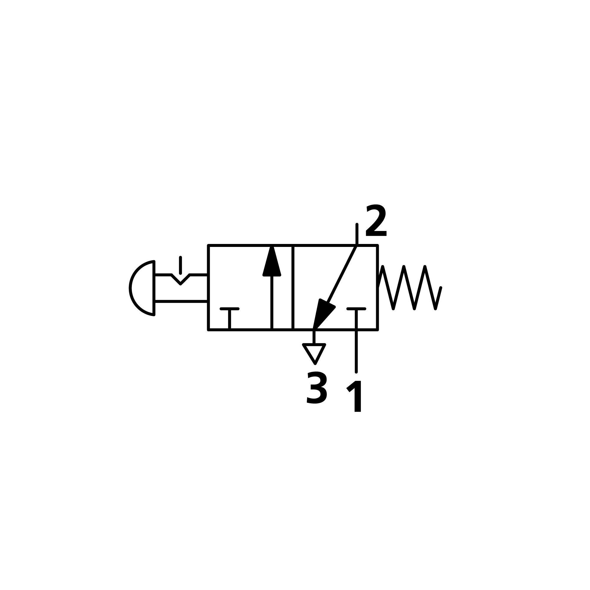 3/2-Miniventil, manuell, Pilztaster Notrastung, NC, M5 seitl. - erhältlich bei ♡ HUG Technik ✓