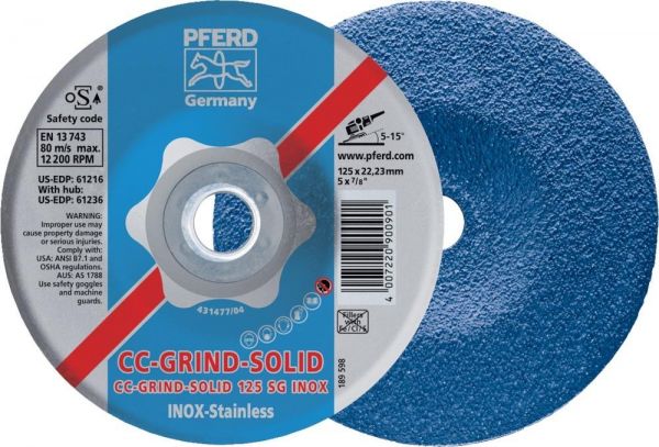 PFERD Schleifscheibe CC-Grind-Solid 125 mm INOX - bei HUG Technik ✭ PFERD Schleifscheibe CC-Grind-Solid 125 mm INOX - bei HUG Technik ✭