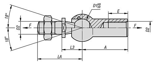 Axialgelenk M05 Stahl - K0715.08 - bei HUG Technik ✭