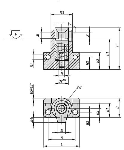 Spannhaken mit Winkelaufnahme M08 Vergütungsstahl - K0016.08 - bei HUG Technik ☆