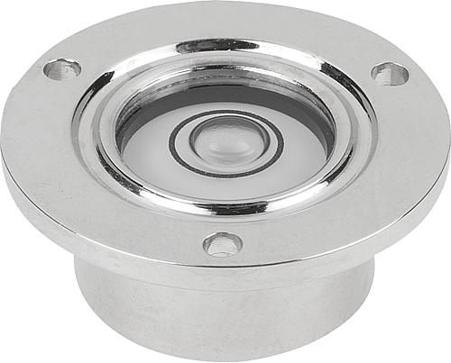 Dosenlibelle mit Einlassflansch D1=14 H=10, Form:B Messing, Komp:Polyamid, D=20, E30' Empfindlichkeit 30' - K1154.2141030 - erhältlich bei ✭ HUG Technik ✓