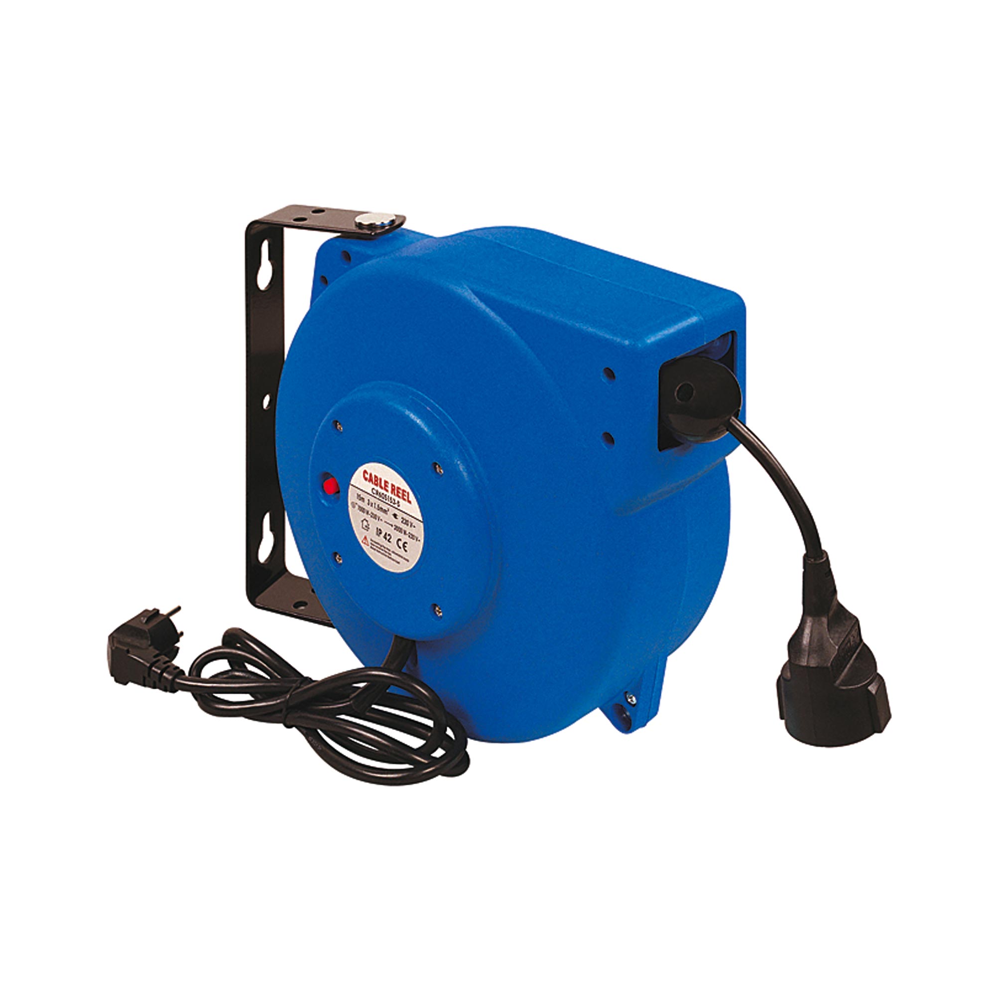 Elektro-Kabelaufroller, HO5VV-F, 230V, 50Hz, max. 10 Ampère, 15 m - bei HUG Technik ☆