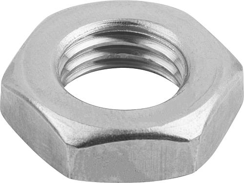 Sechskantmutter niedrige Form DIN439, M05, Rechtsgewinde, SW=8, Edelstahl A4 blank - K0700.605 - bekommst Du bei ★ HUG Technik ✓