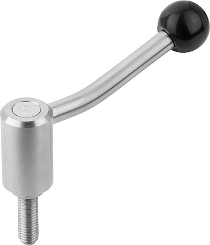Produktbild Spannhebel Gr.1 M8x15, Form: 20° Edelstahl, Komp: Kunststoff - K0109.1081x15