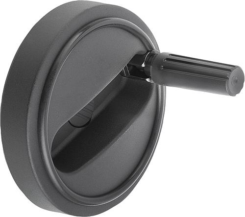 Handrad ohne Nut Gr.1 D1=80 Thermoplast, Sicherheits-Zylindergriff, Komp: Thermoplast, D=10 - K0259.108010 - direkt bei HUG Technik ✓