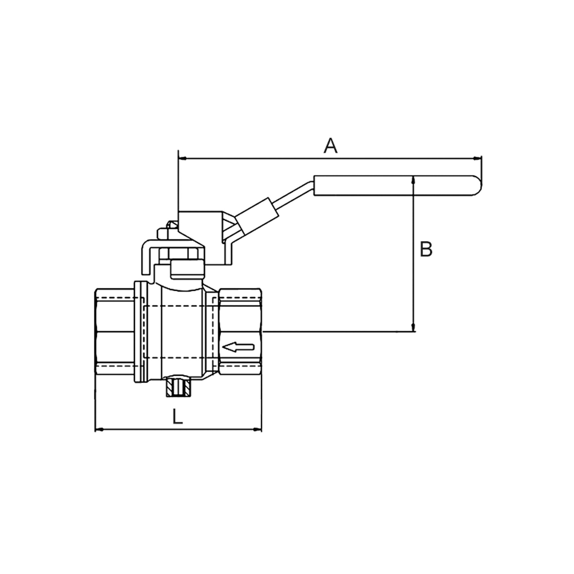 Kugelhahn, abschließbar, Entlüftung G 1/4, Messing vernickelt, Rp 2 - erhältlich bei ☆ HUG Technik ✓