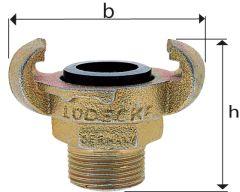 Lüdecke Gewindestück DIN 3489 Nennweite 13 mm AG 1/2, SW27 - bei HUG Technik ✓