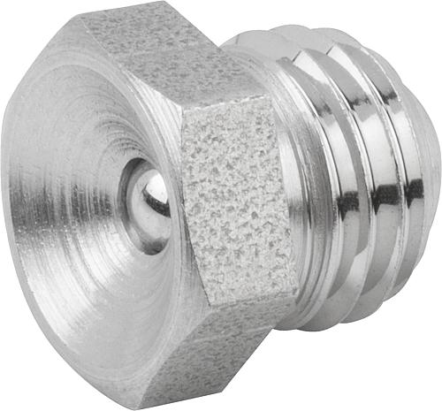 Trichterschmiernippel gerade M06X1, Form:A Edelstahl, Sechskant - K1134.2106100