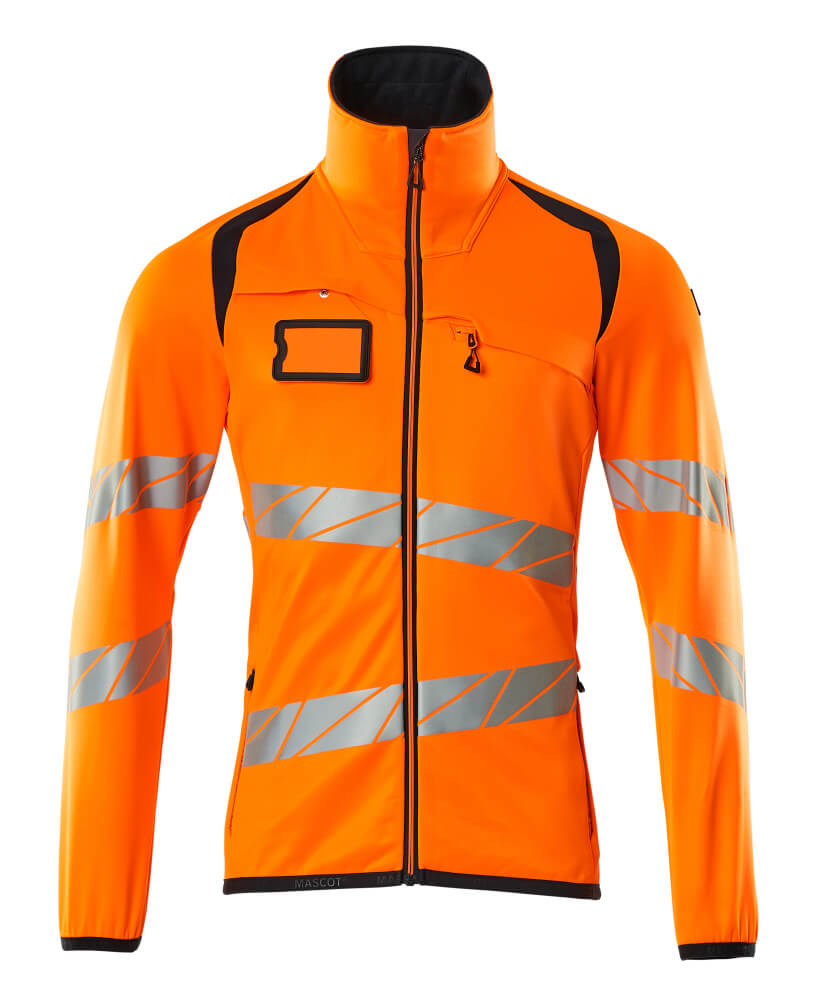 MASCOT® ACCELERATE SAFE Fleecepullover mit Reißverschluss  Gr. 2XL, hi-vis orange/schwarzblau - bekommst Du bei HUG Technik ♡