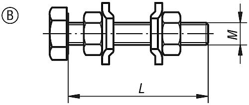 Andruckspindel starr, Form: B Stahl - K0101.104020 - bei HUG Technik ✭