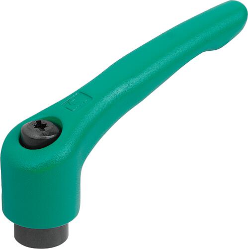 Klemmhebel Gr.3 M10, Stahl grün RAL6032 strukturmatt, Komp:Stahl brüniert - K0752.310185
