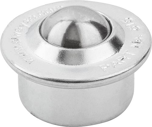 Kugelrolle Gehäuse, Form:B Stahl, Komp:Stahl, D=24 ±0,065 - K0760.115 - gibt’s bei HUG Technik ✓