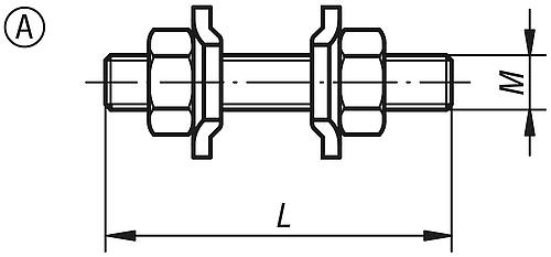 Zeichnung Andruckspindel starr, Form: A Stahl - K0101.05025 - kommt direkt von HUG Technik 😊
