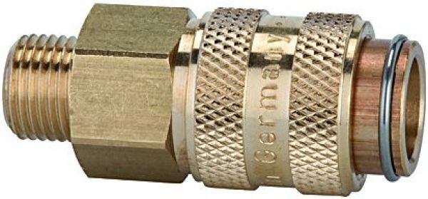 Schnellverschlusskupplung NW 5, G 1/4 AG, Messing blank - bei HUG Technik ✓