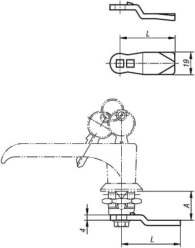 Zunge L=45, H=10, Edelstahl 1.4301 blank - K1340.45100 - bei HUG Technik ✭