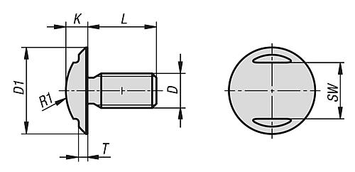 Kugelkopfschraube M03X10, SW=5, Edelstahl 1.4404 poliert - K1329.03X10 - direkt von HUG Technik ✓