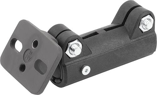 Rohrverbinder gerade, für Rundrohre, A=18,1, L=86, mit Kugelgelenk, Thermoplast, Komp:Stahl verzinkt - K0483.181